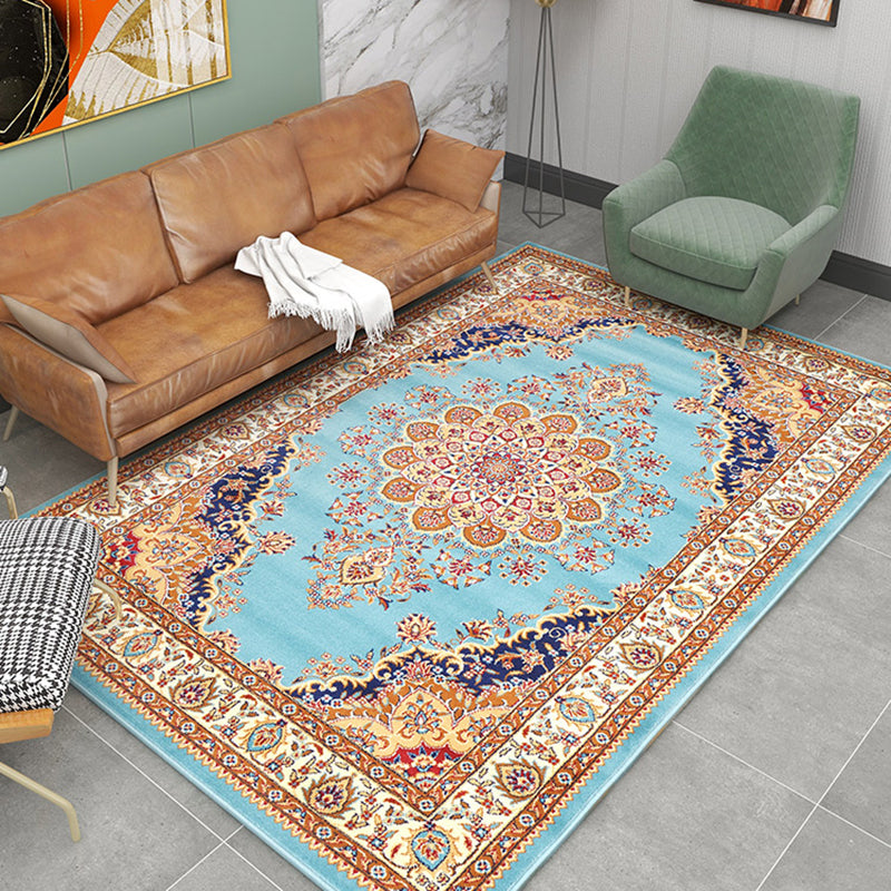 Multicoloe antiek gebied tapijt polyester bloem binnen tapijt anti-slip rugtapijt voor woonkamer
