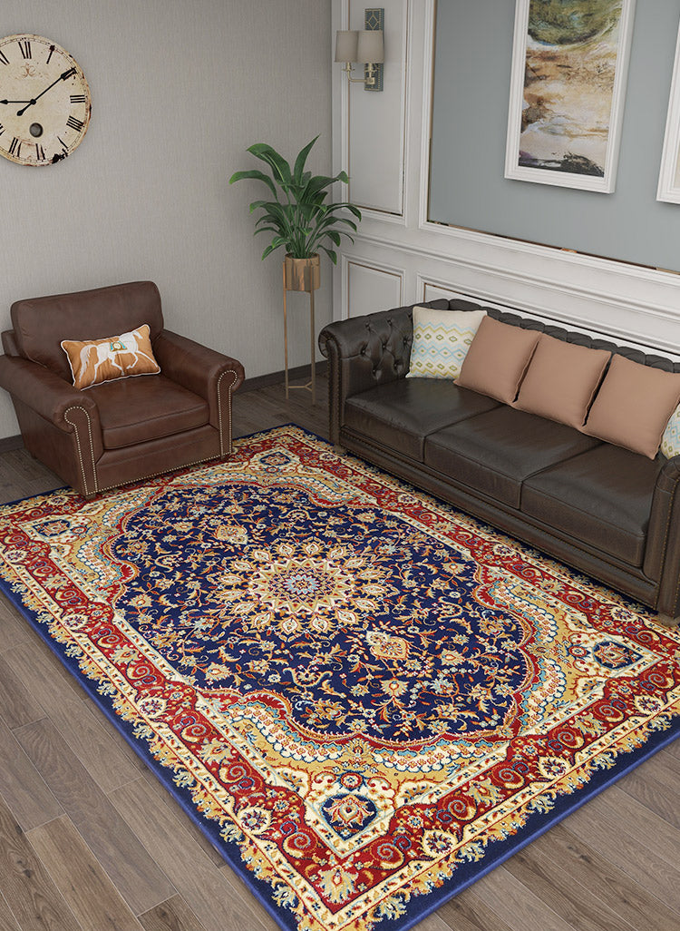 Multicoloe antiek gebied tapijt polyester bloem binnen tapijt anti-slip rugtapijt voor woonkamer