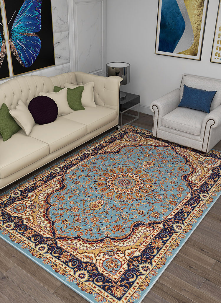 Multicoloe antiek gebied tapijt polyester bloem binnen tapijt anti-slip rugtapijt voor woonkamer