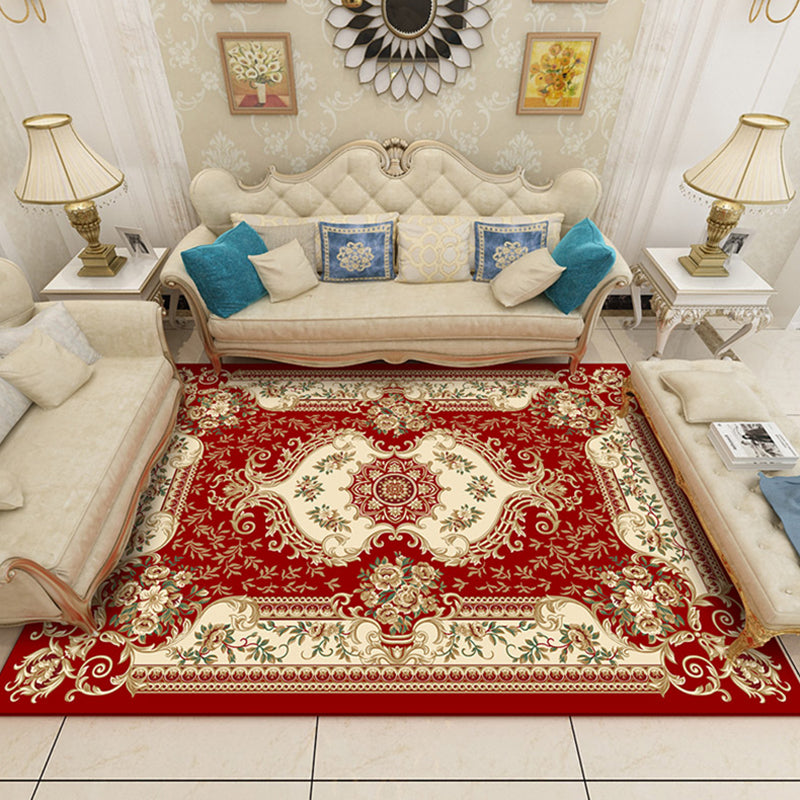 Abrikoos toon klassiek binnen tapijten polyester bloem print tapijt gemakkelijke tapijt tapijt voor huizendecoratie