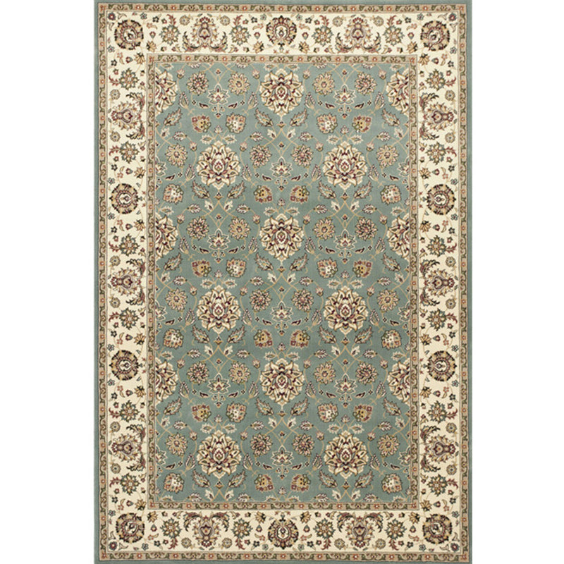 Einfarbiger Vintage-Teppich, Polyester-Teppich mit Blumendruck, rutschfeste Unterseite, Innenteppich für Wohnzimmer