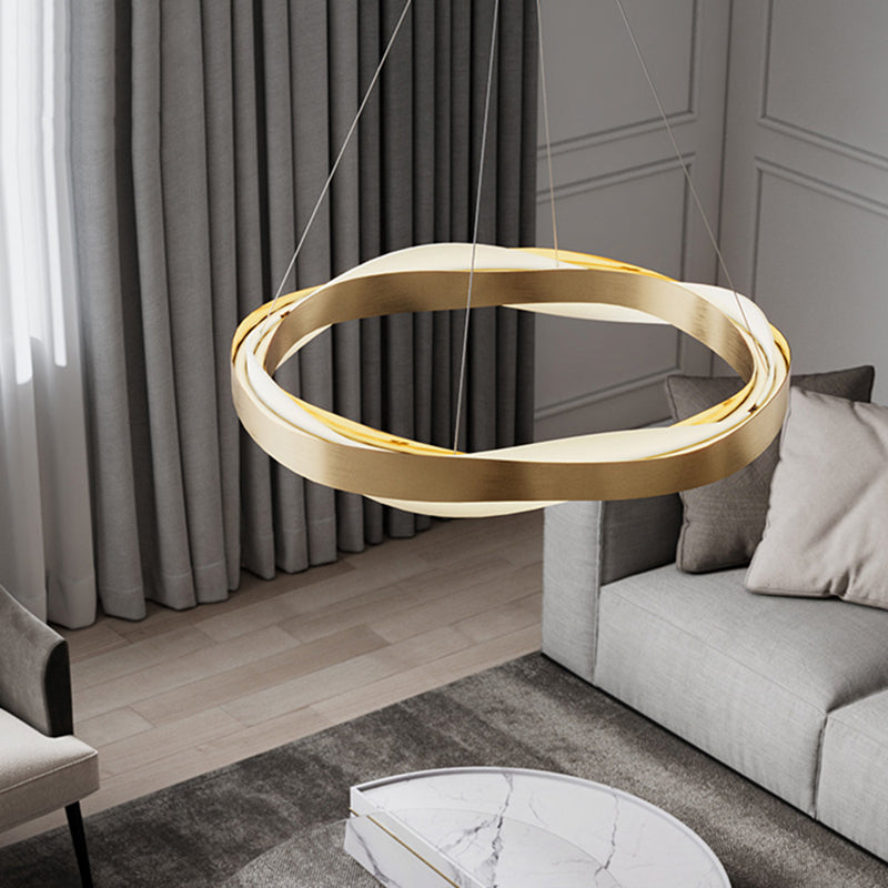 Gold Stainless Steel Hanging Pendant Lights Contemporary Hanging Lamps for Living Room
