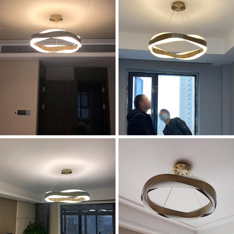 Gold Stainless Steel Hanging Pendant Lights Contemporary Hanging Lamps for Living Room