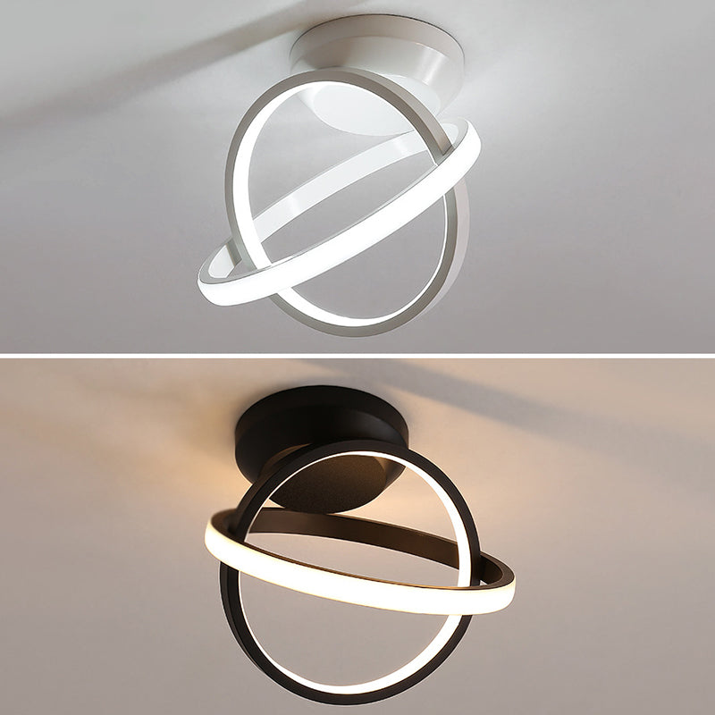 Plafoniera a LED lineare a 2 luci in un moderno e semplice apparecchio da soffitto in alluminio con paralume in silicone