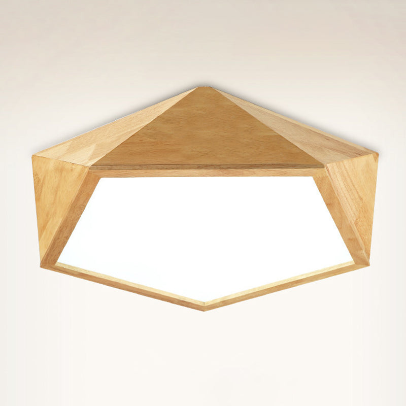 Plafonnier LED en acrylique de simplicité moderne, montage encastré géométrique en bois pour les espaces intérieurs