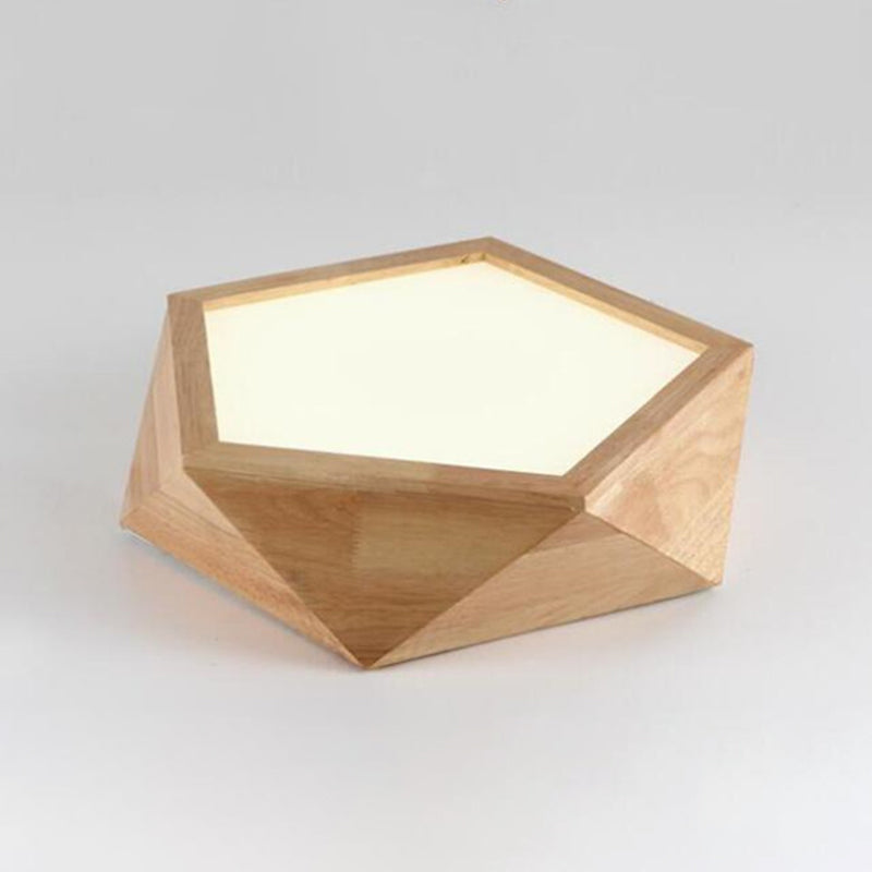 Plafonnier LED en acrylique de simplicité moderne, montage encastré géométrique en bois pour les espaces intérieurs