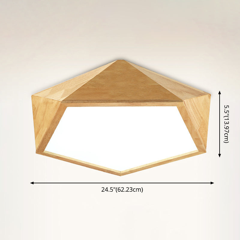 Plafonnier LED en acrylique de simplicité moderne, montage encastré géométrique en bois pour les espaces intérieurs