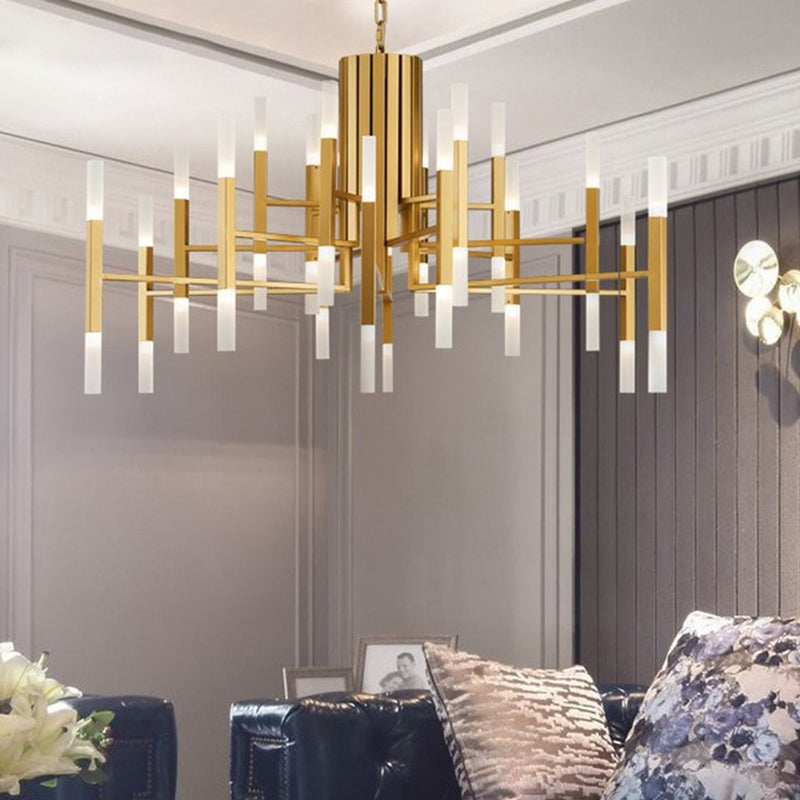 Modern Sputnik Chandelier Light Fixtures Metal LED Hanging Lamp for Living Room