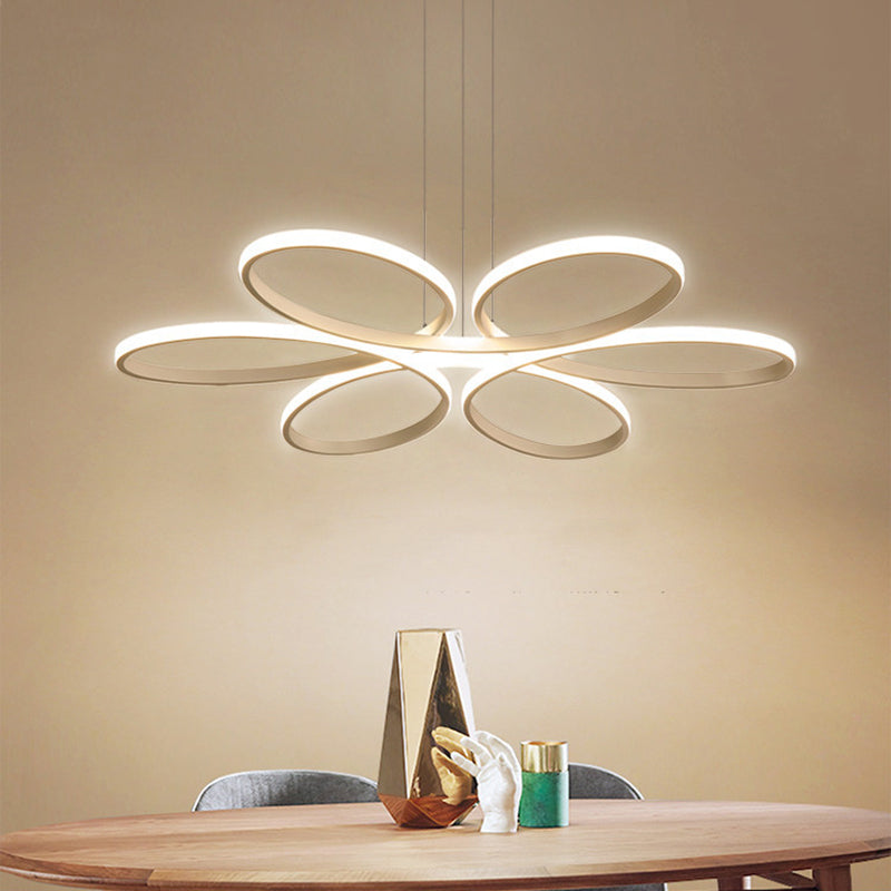 Wit LED lineair hanglampje in moderne creatieve stijl smeedijzeren hangende lamp met acrylschaduw