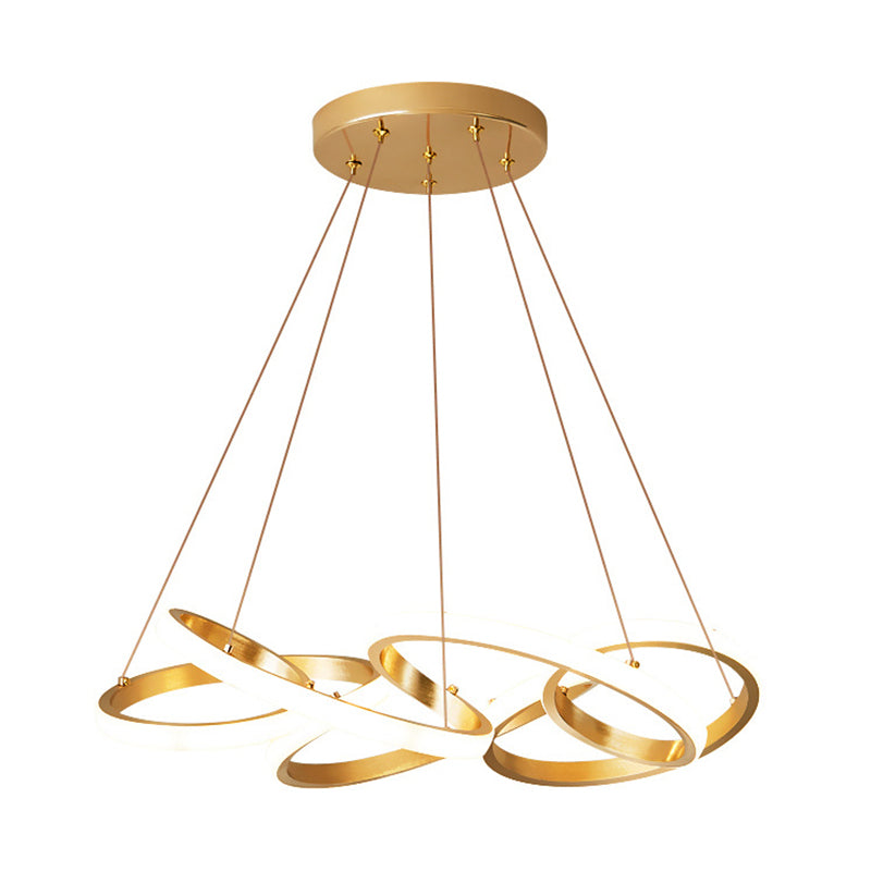 Lámpara de colgación LED lineal dorada en una lámpara de aluminio moderna ajustable con sombra acrílica