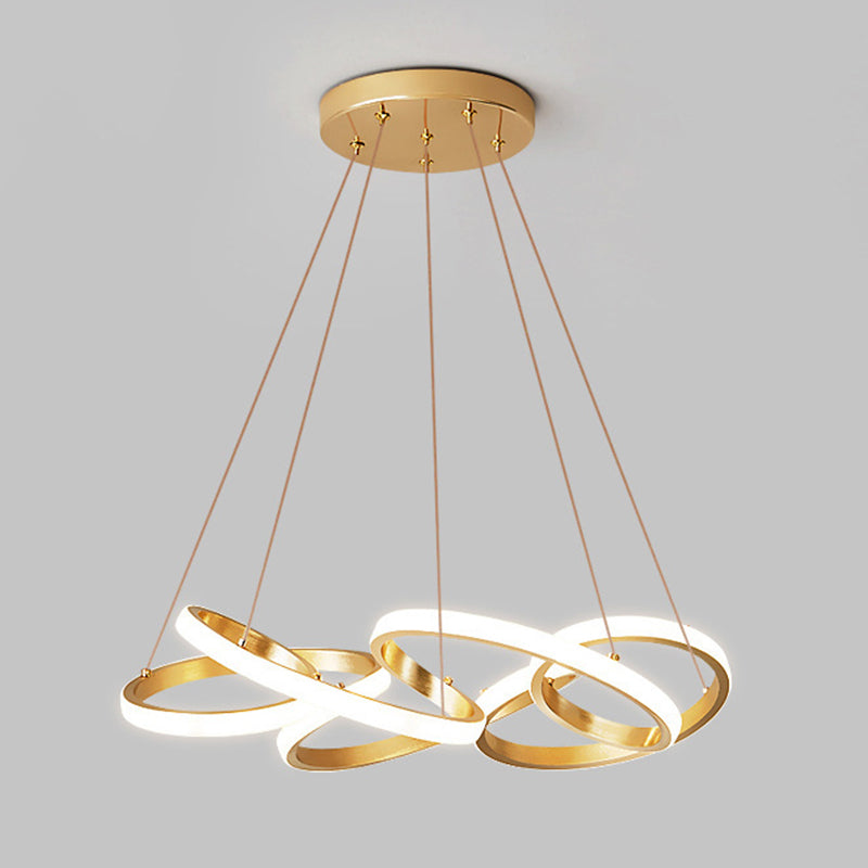 Lámpara de colgación LED lineal dorada en una lámpara de aluminio moderna ajustable con sombra acrílica