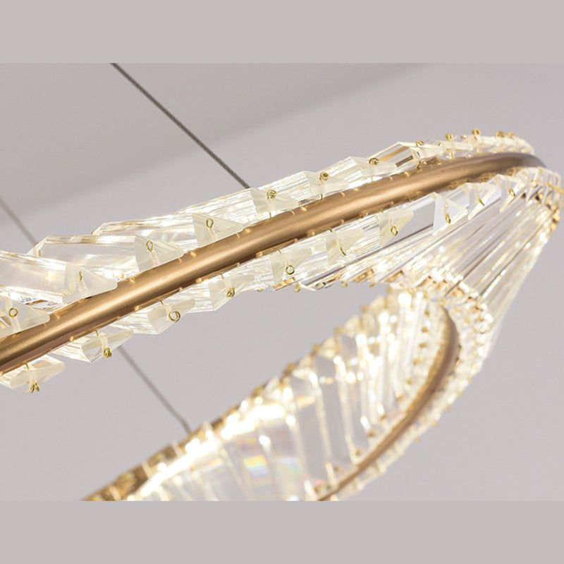 Moderna lampada a sospensione in ferro battuto a pendente a led di lusso con tonalità cristallina