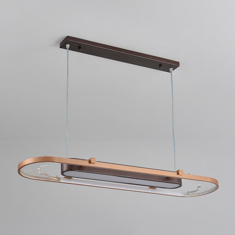 Luci a sospensione a sospensione in metallo marrone lampade a sospensione lineare contemporanea per sala da pranzo