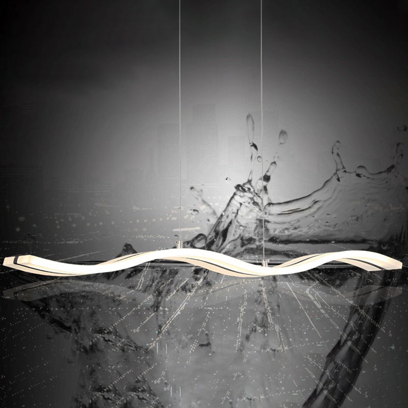 Luce isola a led in acciaio inossidabile nella moderna semplicità lampada appesa lineare acrilica per sala da pranzo