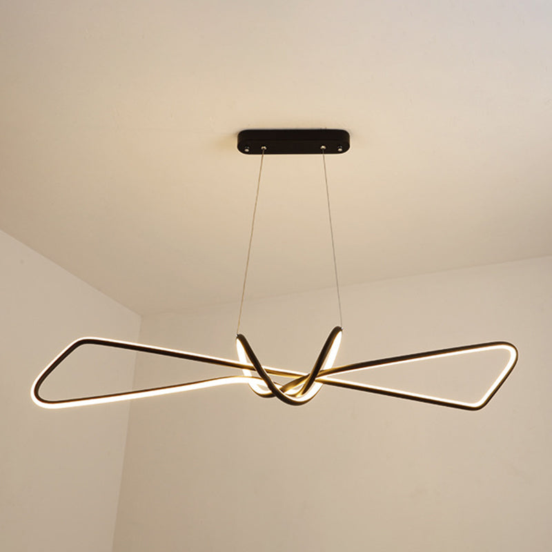 Linear LED Island Chandelier Lights Metal New Modern Hanging Lamp for Dining Room