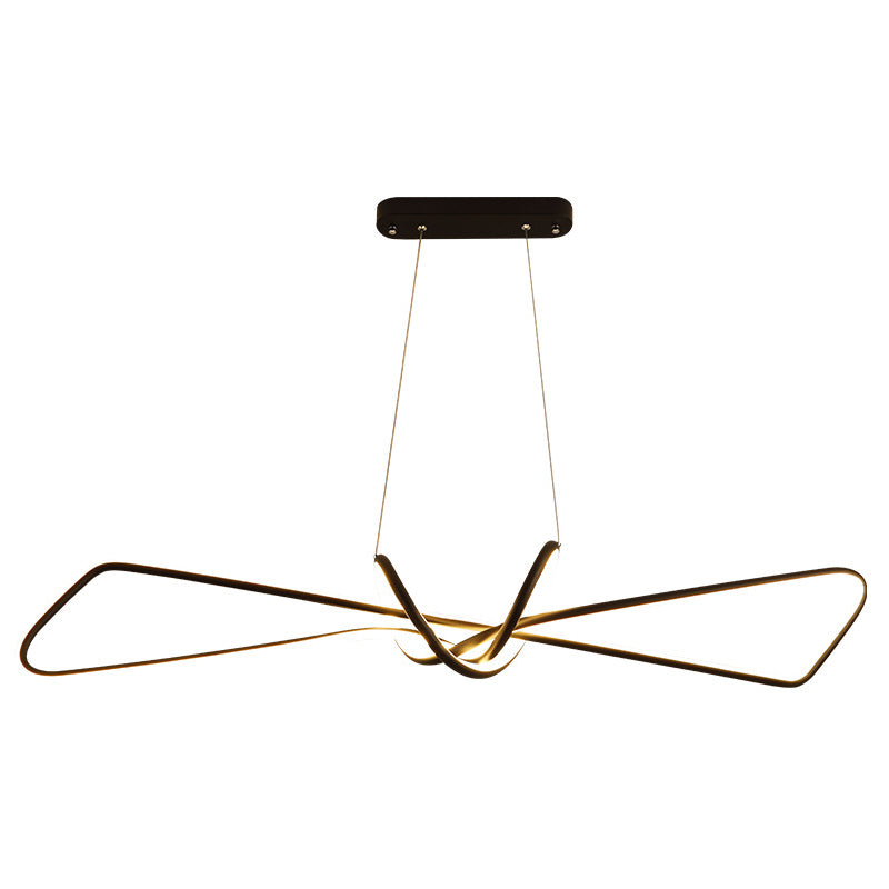 Linear LED Island Chandelier Lights Metal New Modern Hanging Lamp for Dining Room