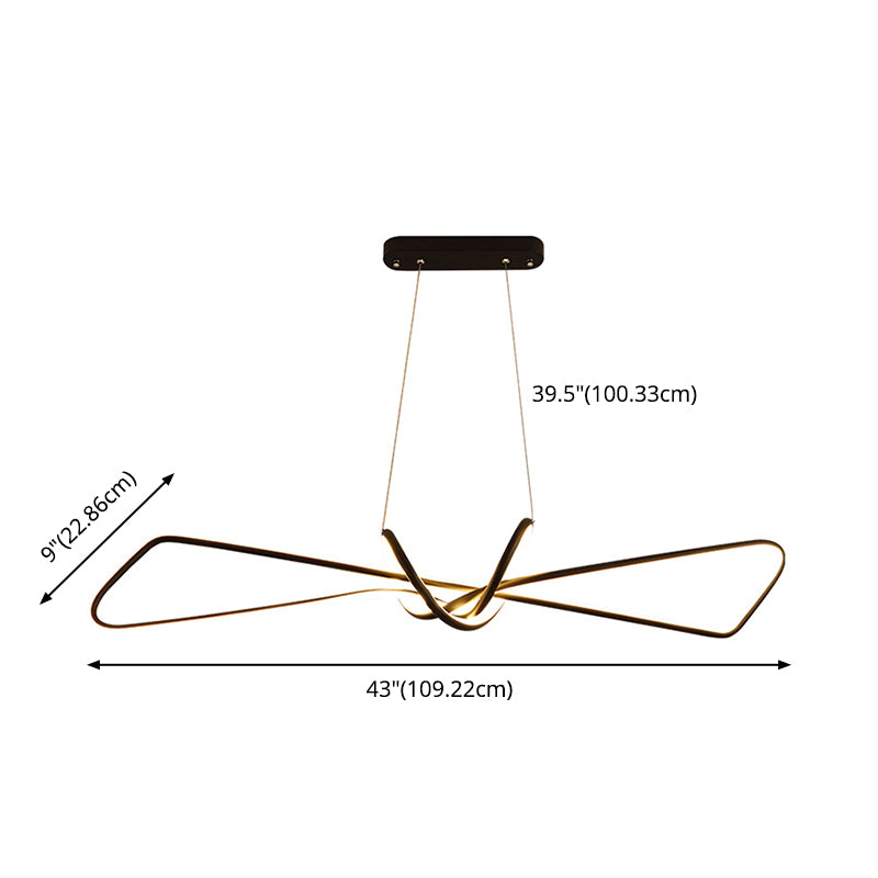 Linear LED Island Chandelier Lights Metal New Modern Hanging Lamp for Dining Room