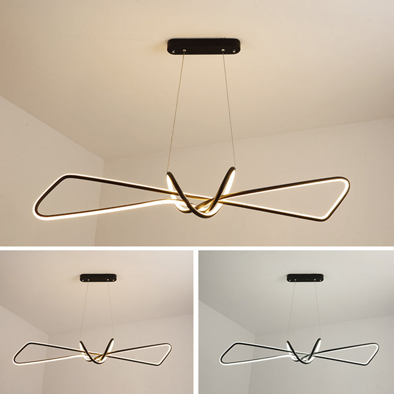 Linear LED Island Chandelier Lights Metal New Modern Hanging Lamp for Dining Room