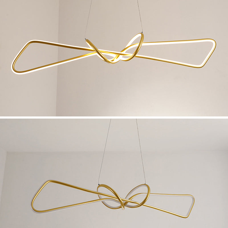 Linear LED Island Chandelier Lights Metal New Modern Hanging Lamp for Dining Room