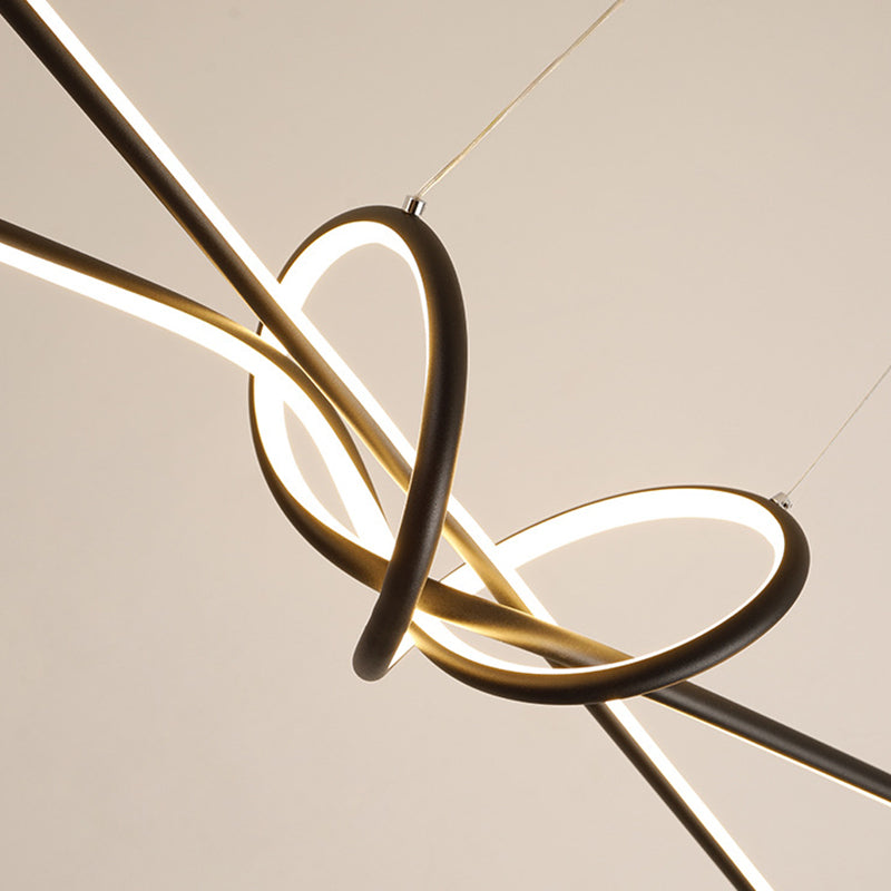 Linear LED Island Chandelier Lights Metal New Modern Hanging Lamp for Dining Room