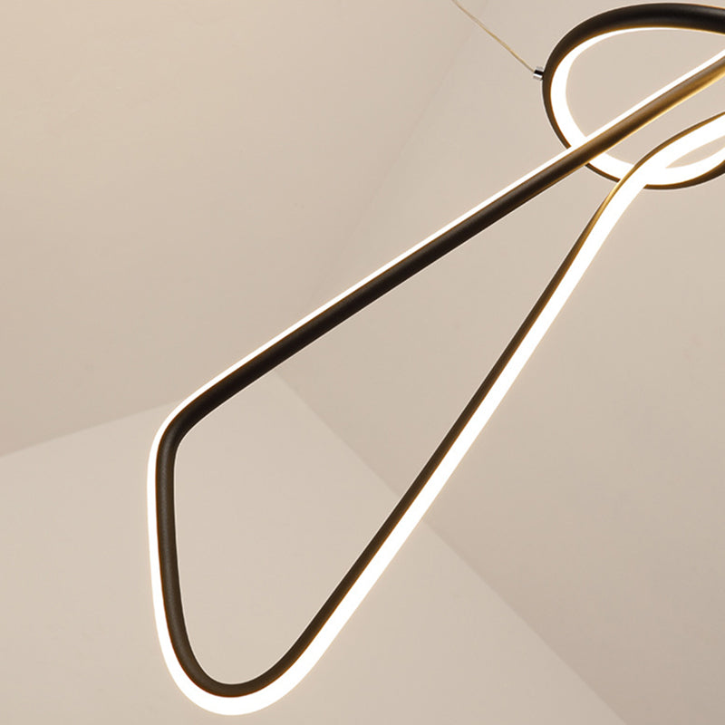 Linear LED Island Chandelier Lights Metal New Modern Hanging Lamp for Dining Room