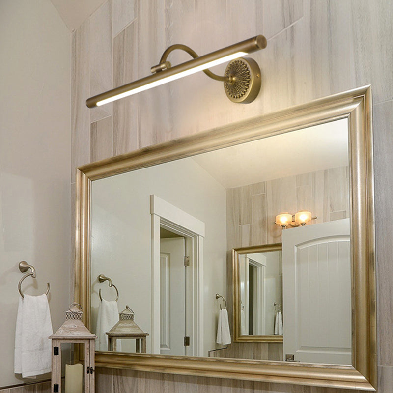 Vanité linéaire Lumières murales vintage Simplicité Applexion murale acrylique avec bois pour salle de bain