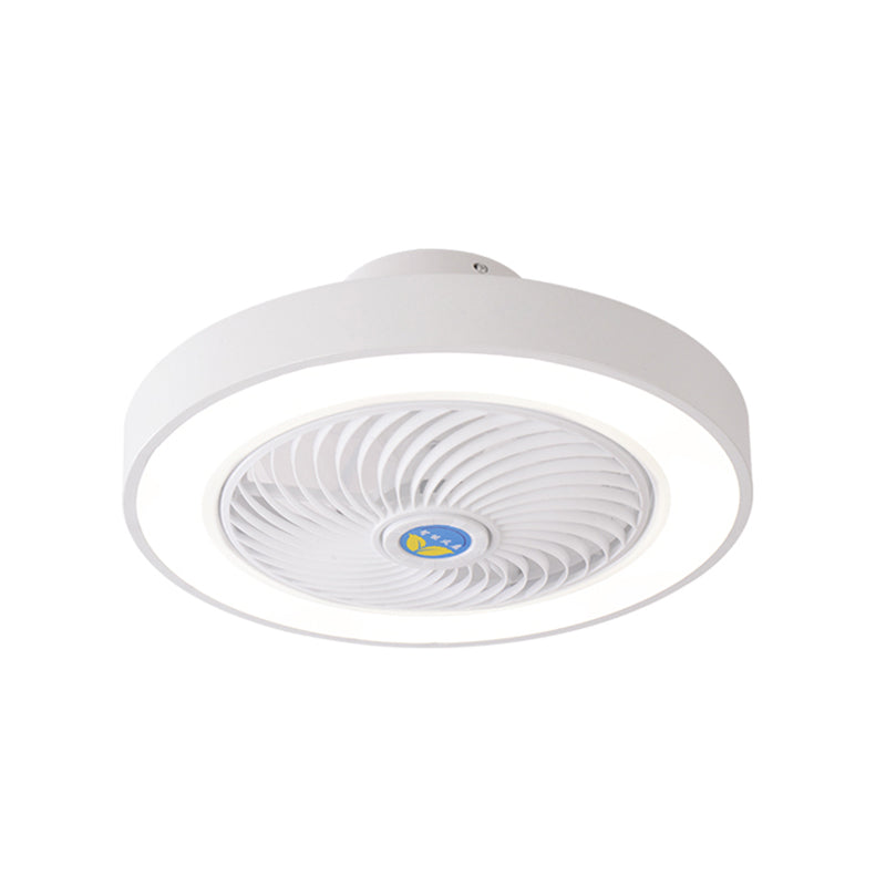 Trommeldecke Lüfter Licht Nordic Metall LED Schlafzimmer Halbflush Licht mit Fernbedienung