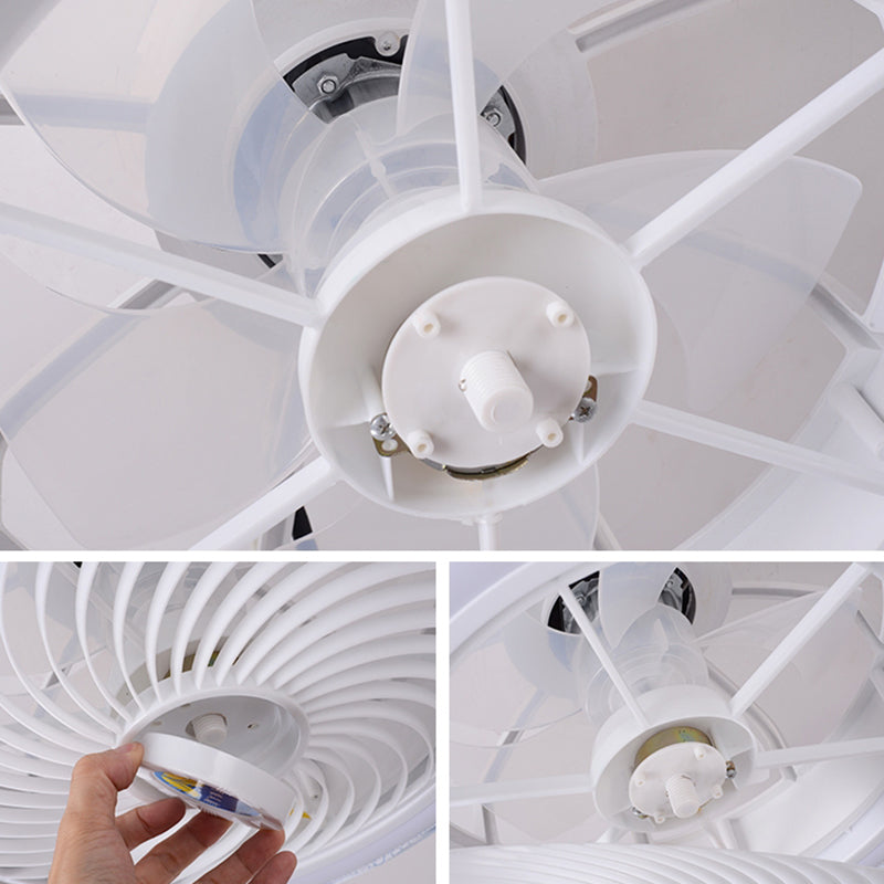 Trommeldecke Lüfter Licht Nordic Metall LED Schlafzimmer Halbflush Licht mit Fernbedienung
