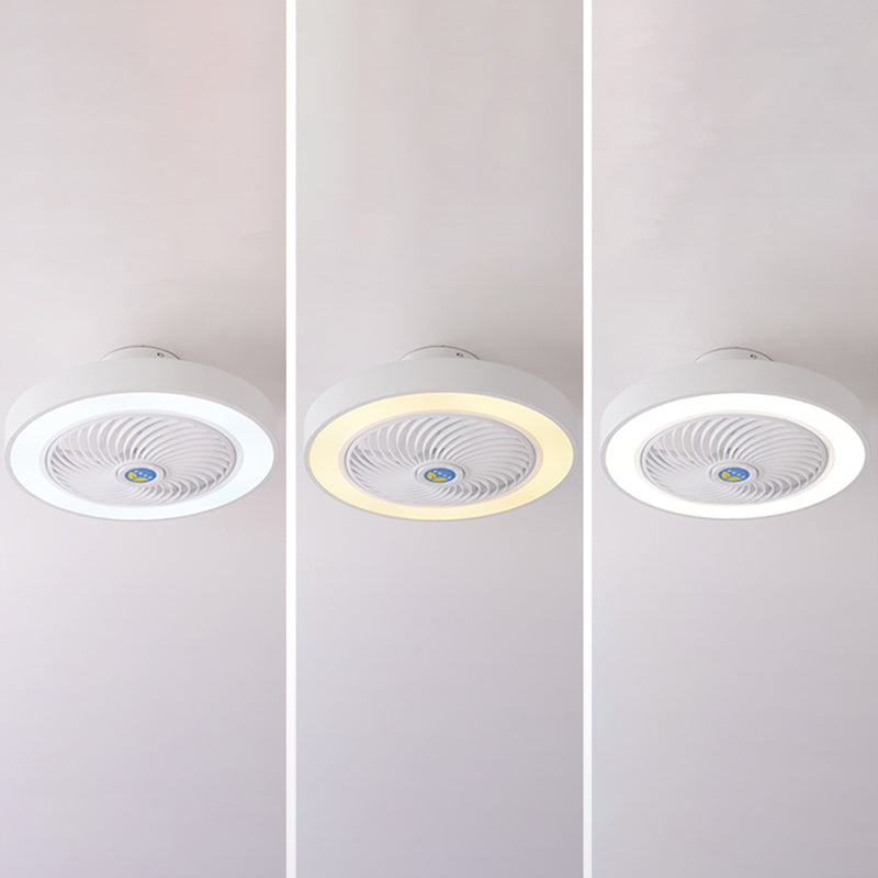 Trommeldecke Lüfter Licht Nordic Metall LED Schlafzimmer Halbflush Licht mit Fernbedienung