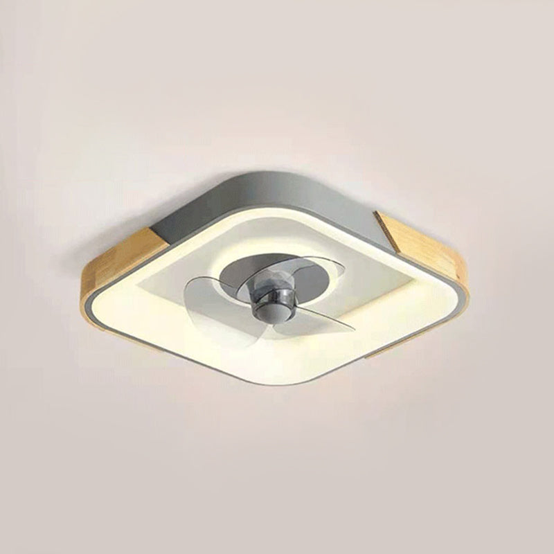 Ventola del soffitto a sfioramento a scarpone colorato in metallo da letto in metallo lampada a filo semifulò