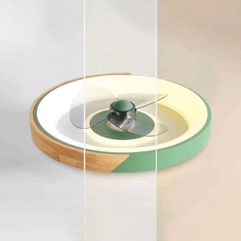 Ventola del soffitto a sfioramento a scarpone colorato in metallo da letto in metallo lampada a filo semifulò