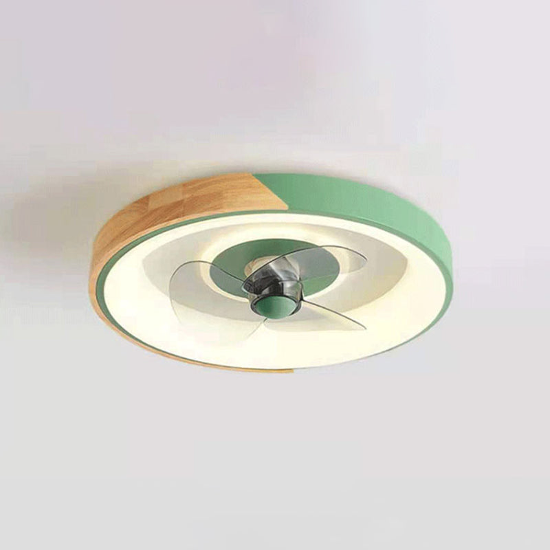 Ventola del soffitto a sfioramento a scarpone colorato in metallo da letto in metallo lampada a filo semifulò