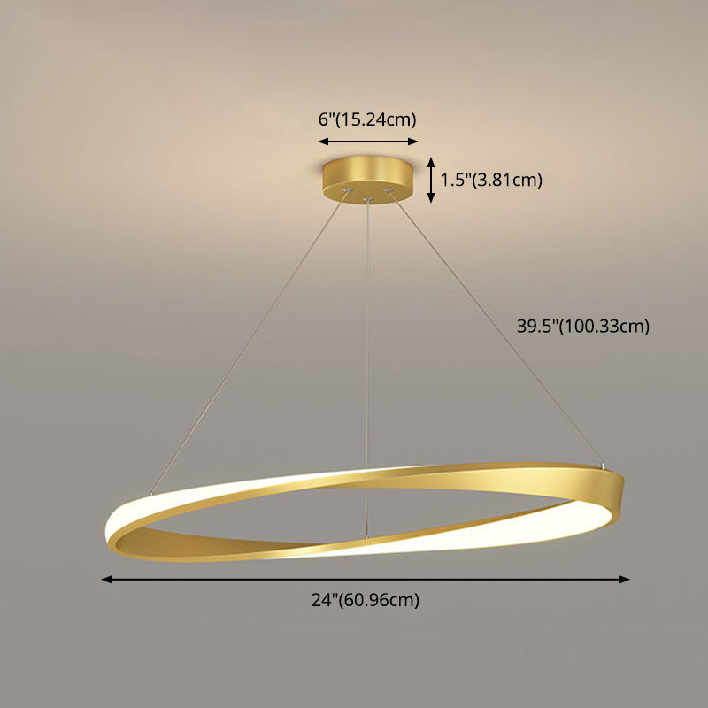 Modern Fashionable Linear LED Hanging Lamp Wrought Iron Indoor Pendant Light with Acrylic Shade