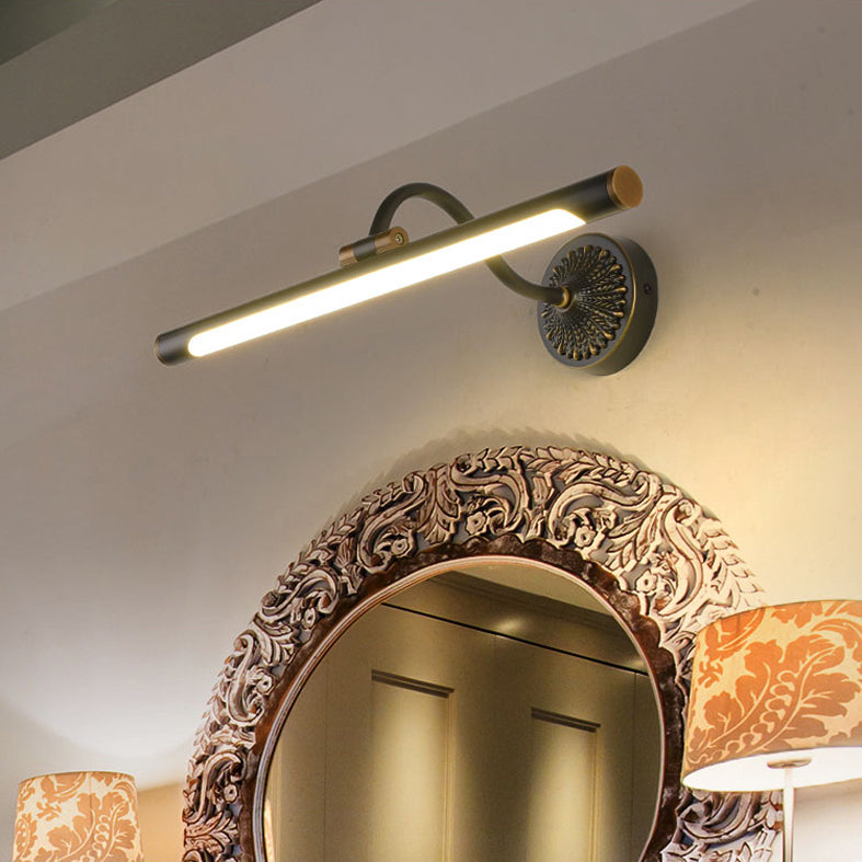 Vanité linéaire Lumières murales vintage Simplicité Applexion murale acrylique avec bois pour salle de bain