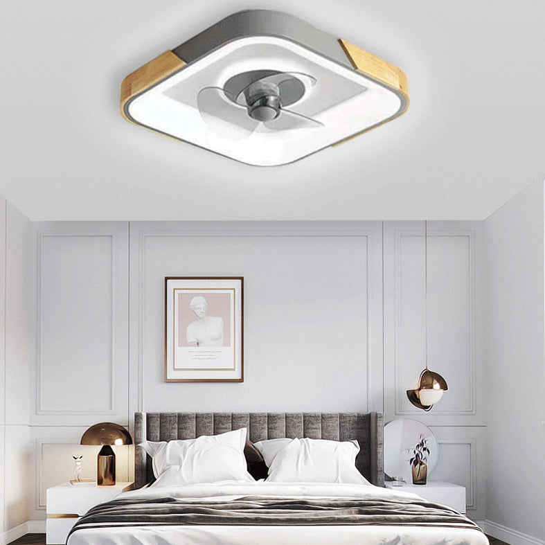 Ventola del soffitto a sfioramento a scarpone colorato in metallo da letto in metallo lampada a filo semifulò