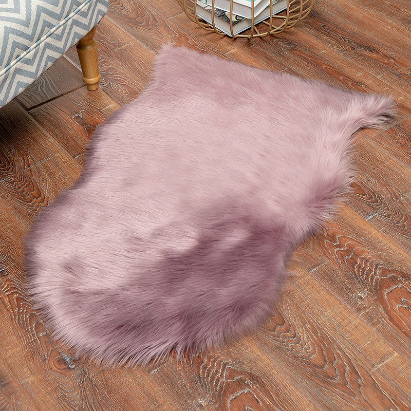 White Living Room Carpet Polyester Solid Color Area Rug Anti-Slip Backing Indoor Rug