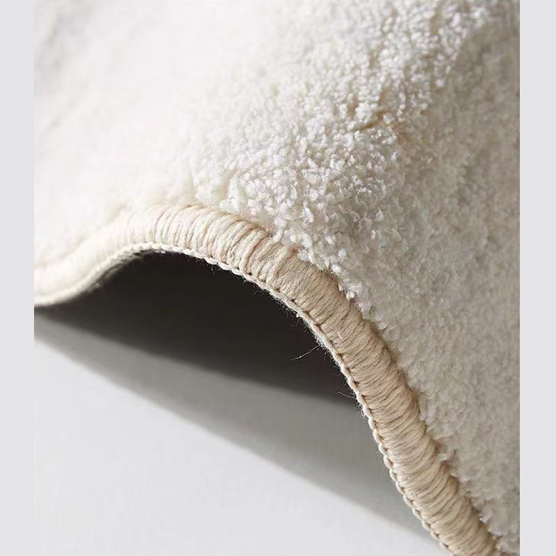 White Modern Indoor Rug Polyester Abstract Carpet Non-Split Backing Rug for Home Decoration