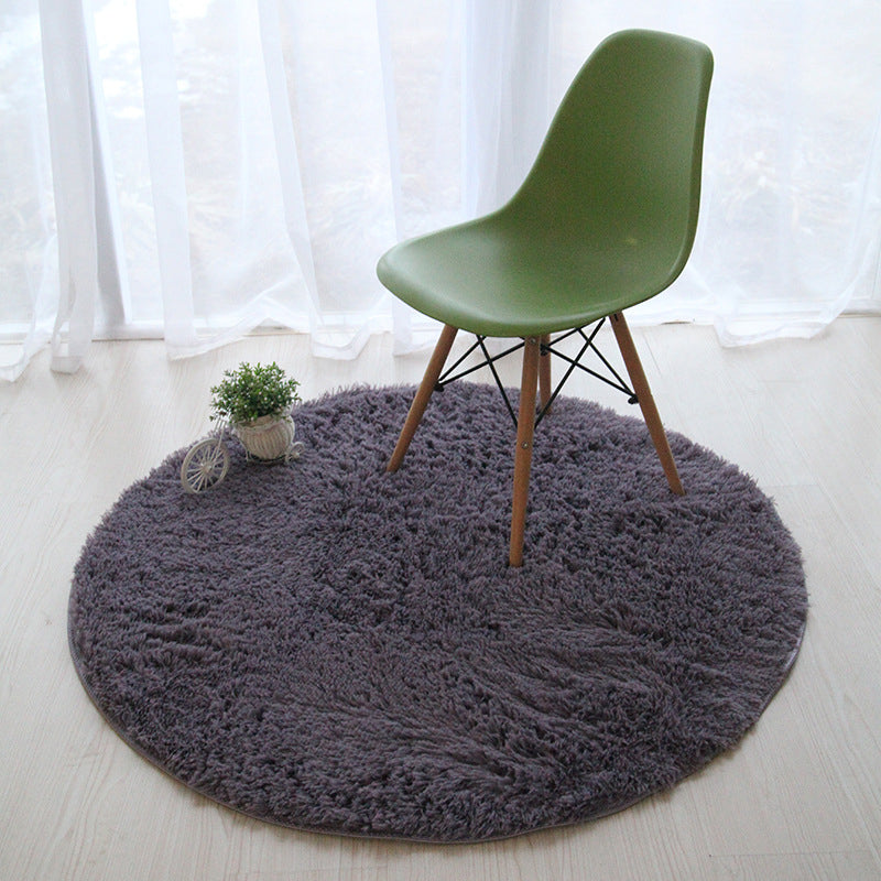 Tapis rond classique Polyster Tapis contemporain Rapis de shag d'intérieur résistant à la tache résistante pour décoration de la maison