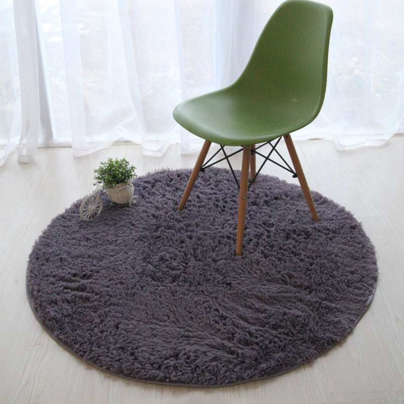 Tapis rond classique Polyster Tapis contemporain Rapis de shag d'intérieur résistant à la tache résistante pour décoration de la maison
