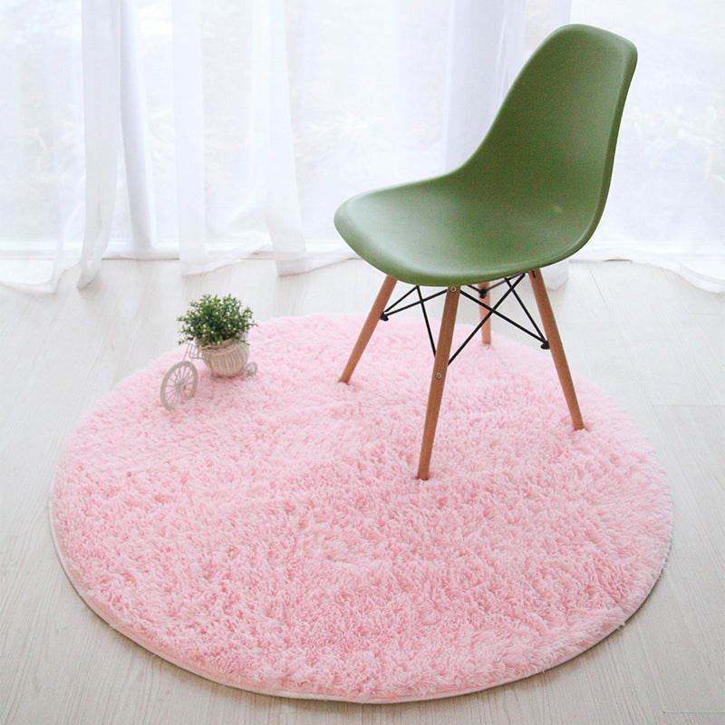 Tapis rond classique Polyster Tapis contemporain Rapis de shag d'intérieur résistant à la tache résistante pour décoration de la maison