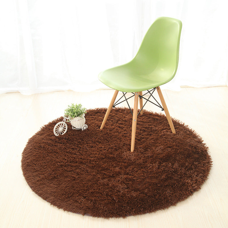 Tapis rond classique Polyster Tapis contemporain Rapis de shag d'intérieur résistant à la tache résistante pour décoration de la maison