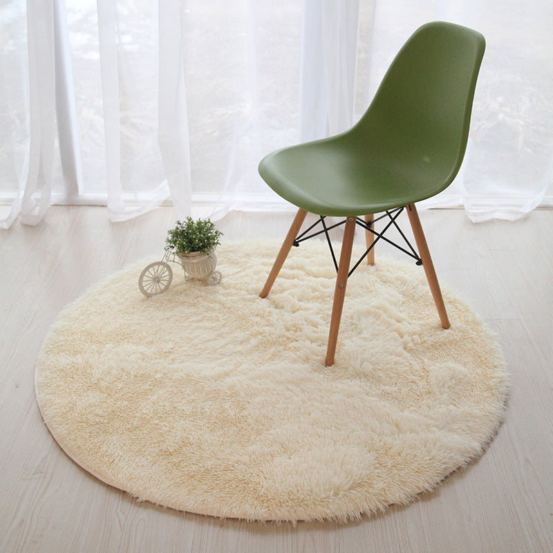 Tapis rond classique Polyster Tapis contemporain Rapis de shag d'intérieur résistant à la tache résistante pour décoration de la maison