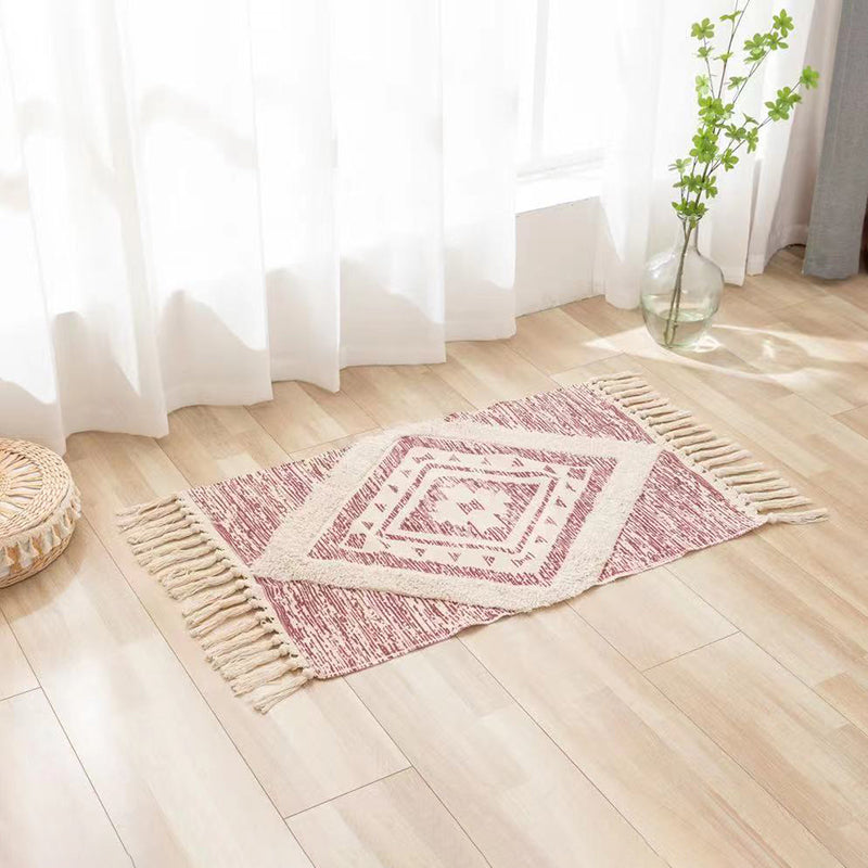 Fancy Boheemse tapijt Green Polyester Americana Print Area Carpet Fringe Rug voor woningdecoratie