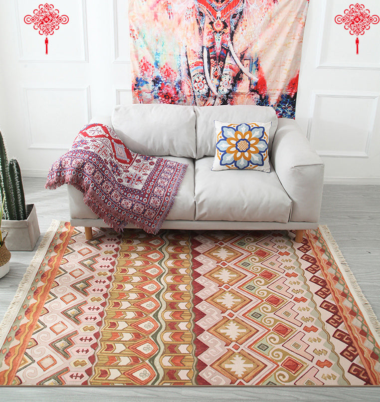 Boheems gebied tapijt polyester medaillon print binnen tapijt vlek resistent tapijt voor woonkamer