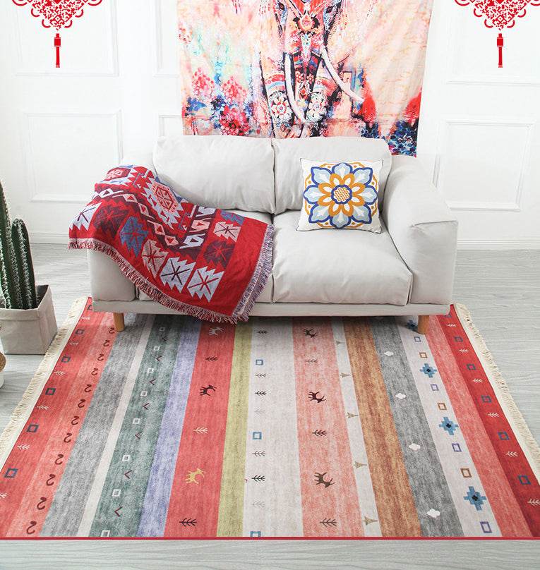 Boheems gebied tapijt polyester medaillon print binnen tapijt vlek resistent tapijt voor woonkamer