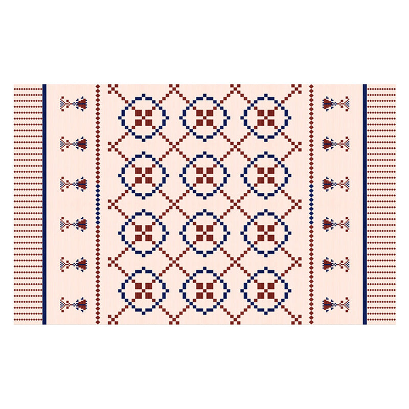 Retro Home Decoration Indoor Rug Polyester Tribal Pattern Rug Non-Slip Backing Area Carpet
