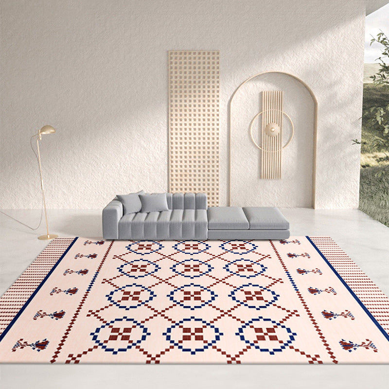 Retro Home Decoration Indoor Teppich Polyester Stammesmuster Teppich Nicht-Schlupf-Hintergrund Teppich