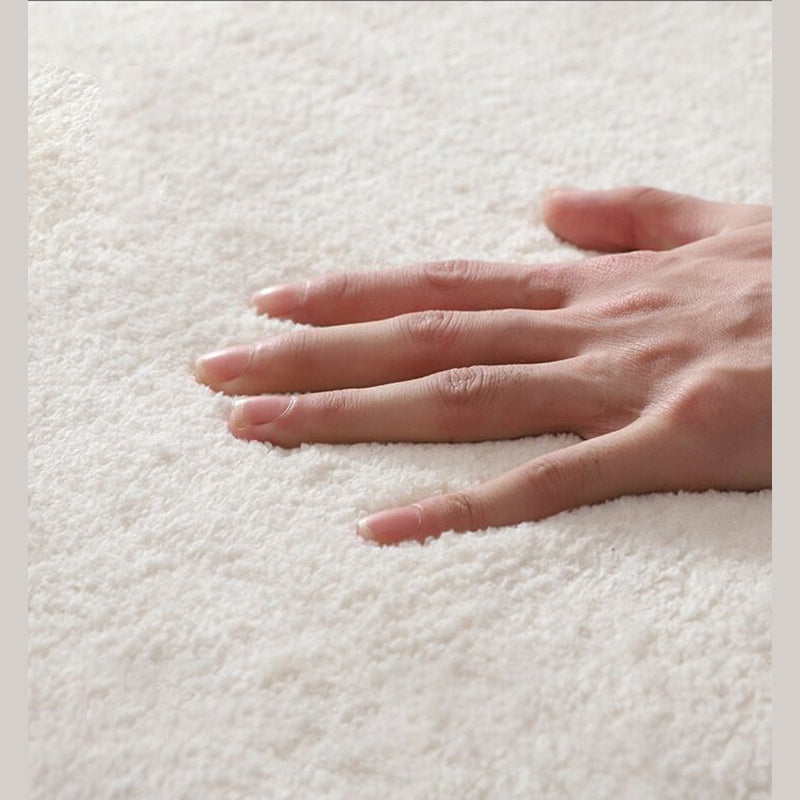 Beige Living Room Carpet Modern Plant Pattern Area Rug Polyester Non-Slip Backing Rug