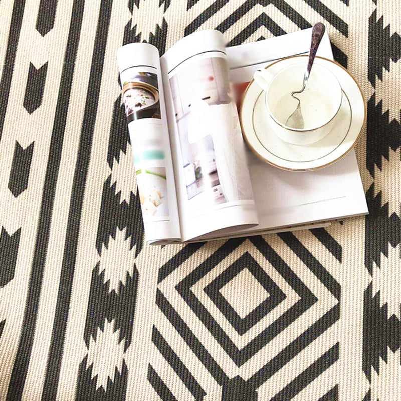 Bohemian Carpet Americana Print Cotton Blend Rug Fringe Area Carpet for Home Decoration