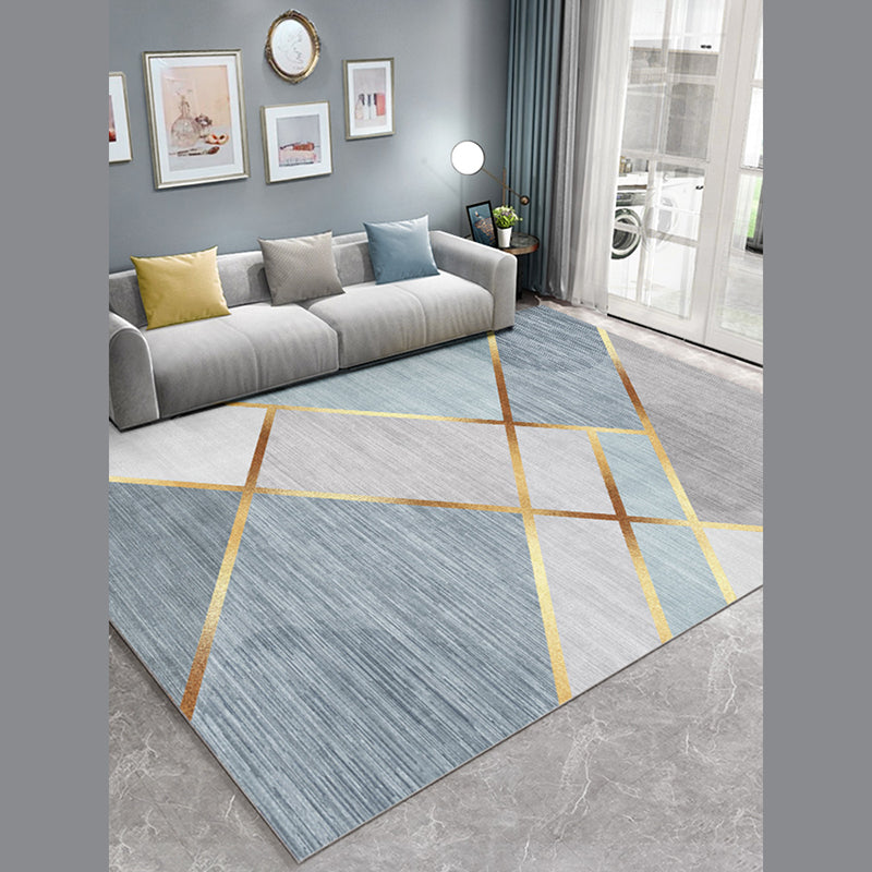 Luxury Geometry Print Carpet Polyester Rug Non-Slip Backing Area Rug for Home Decoration